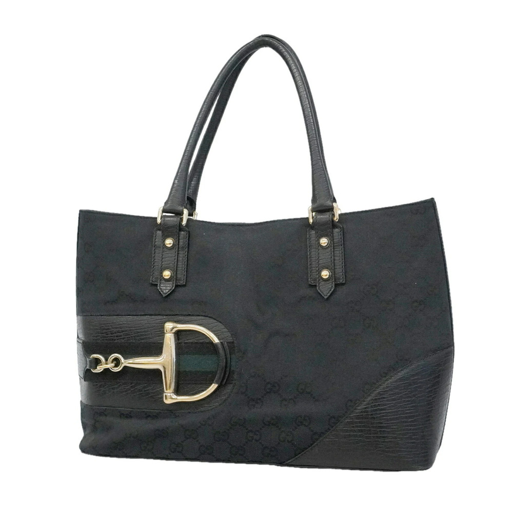 Gucci GG Canvas Horsebit Tote Bag 137385 Black Women's P3478026